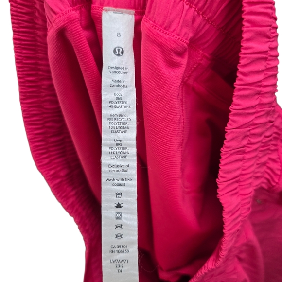 Lululemon Athletica Womens Bright Pink Hotty Hot Shorts Size 8 - Picture 5 of 5